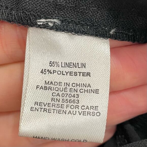 AMARYLLIS Black Cardigan Linen Waterfall Blazer Jacket Size Small Sheer Chiffon - Picture 5 of 9